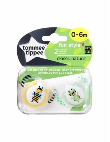TOMMEE TIPPEE CHUPETE FUN STYLE 0-6M 2 UNIDADES
