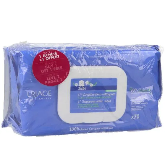 Uriage Pack Duo Toallitas Limpiadoras Bebé 140 Uds.