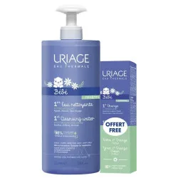 Uriage Bébé Agua de Limpieza 1000 ml + Crema Primer Cambio 100 Gr