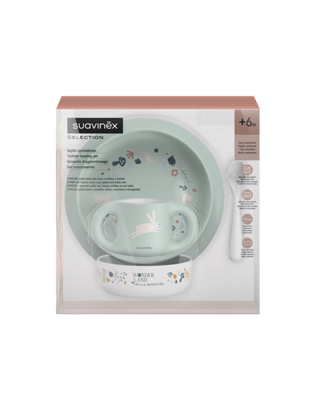 SUAVINEX Vajilla Aprendizaje 5 Piezas Muy Resistente +6 Meses
