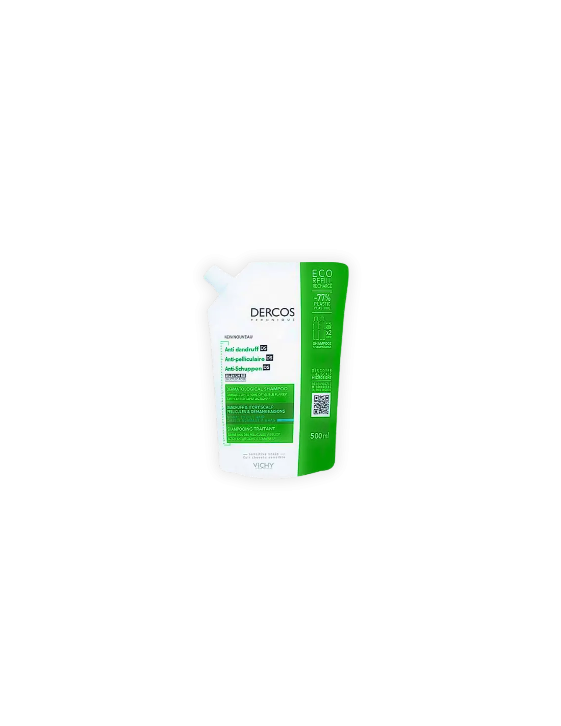 VICHY Dercos Recarga Champú Anticaspa Cabello Graso 500 ml