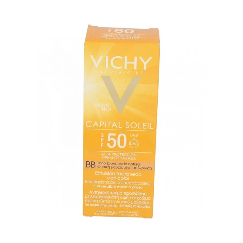 Vichy Idéal Soleil BB Cream SPF-50 Acabado Seco Con Color 50 ml