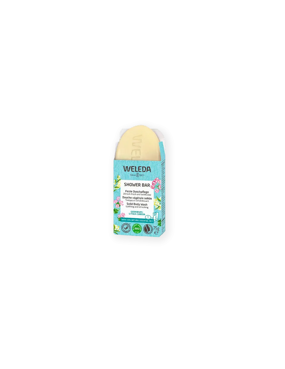 WELEDA Shower Bar Geranio y Litsea 1 Envase 75 g